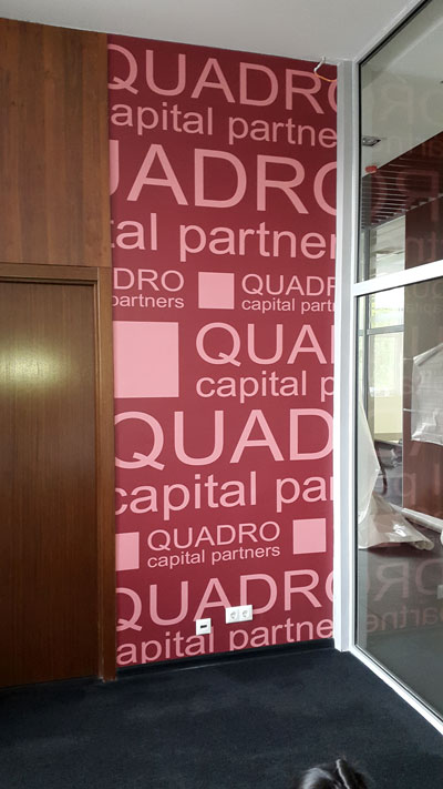 Фотообои в офисе QUADRO Capital Partners. Производство БИЗНЕС ДЕКОР. Москва